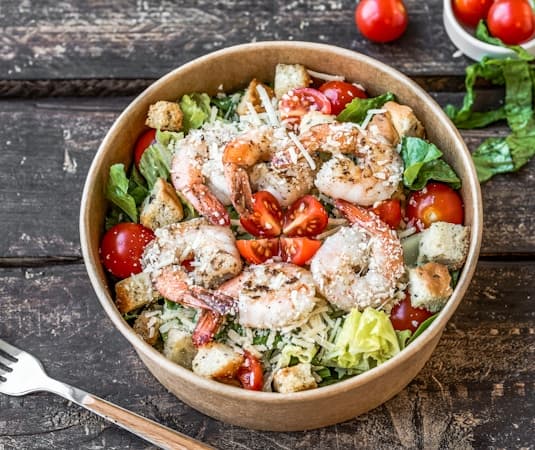 Shrimp Caesar salad
